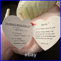 Rare/Retired Ty Beanie Babies Swirly The Snail Plush Toy Mint Condition
