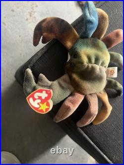 Rare Retired Ty Beanie Baby Claude the Crab
