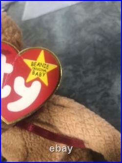 Rare Retired Ty Beanie Baby Curly The Bear Many Errors
