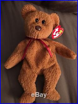 Rare Retired Ty Beanie Baby'Curly' The Bear With Many Errors Mint