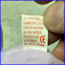 Rare Retired Ty Beanie Baby FLOPPITY Bunny Errors PE Pellets