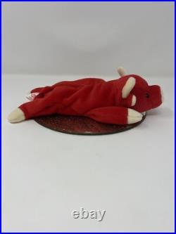Rare-Retired? Ty Beanie Baby Snort the Bull 1995 Tag Errors, PVC Pellets