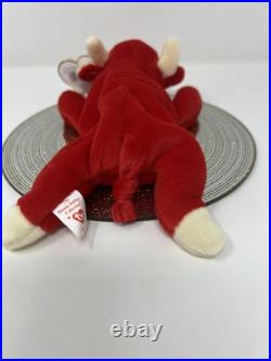 Rare-Retired? Ty Beanie Baby Snort the Bull 1995 Tag Errors, PVC Pellets