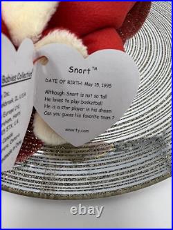 Rare-Retired? Ty Beanie Baby Snort the Bull 1995 Tag Errors, PVC Pellets