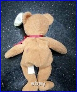 Rare Retired Ty Beanie Baby'curly' The Bear With Many Errors
