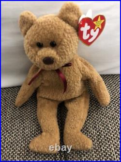 Rare Retired Ty Beanie Baby'curly' The Bear With Many Errors New Condition