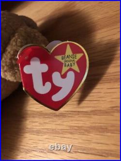 Rare Retired Ty Beanie Baby'curly' The Bear With Many Errors New Condition