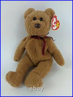 Rare Retired Ty Beanie Baby'curly' The Bear With Many Errors Rare