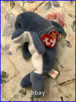 Rare Retired Ty Beanie Baby'echo' With Many Errors Mint