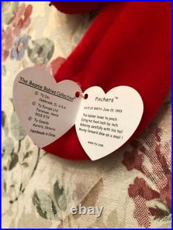 Rare Retired Ty Beanie Baby'pinchers' With Many Errors Mint