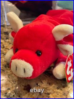 Rare Retired Ty Snort Beanie Baby 95 With All Errors