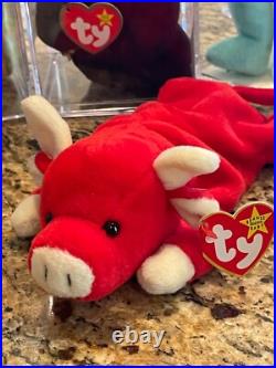 Rare Retired Ty Snort Beanie Baby 95 With All Errors