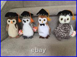 Rare Set of 15-Ty Beanie Babies & 1-Ty Attic Treasures Graduation Owls 1998-2009