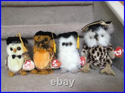 Rare Set of 15-Ty Beanie Babies & 1-Ty Attic Treasures Graduation Owls 1998-2009