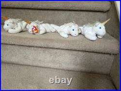 Rare Set of 4 Retired Ty Mystic the Unicorn Beanie Babies MWT