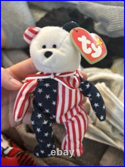 Rare Spangle Ty Beanie Baby Patriortic America Bear MWMT DOB July 14 1999