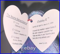 Rare TY Beanie Babies Clubby 2 Protective Cover On Tag