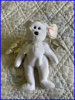 Rare TY Beanie Babies Halo II 2 Angel Bear #4269 Brown Nose Tag Errors Vintage