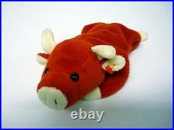 Rare TY Beanie Babies Snort The Bull #4002 Tag Errors with P. V. C. Pellets 1995