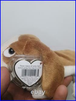 Rare TY Beanie Babies Tracker Basset Hound 1997 with Red Tag Errors