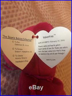 Rare TY Beanie Babies Valentina With Tag 1998/1999 Date Error