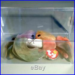 Rare TY Beanie Baby CLAUDE Crab ALL CAPS 1996 Tag Errors True BB COA MAGNIFICENT