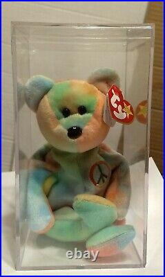 Rare, TY Beanie Baby Peace Bear, 1996, Retired, With Errors