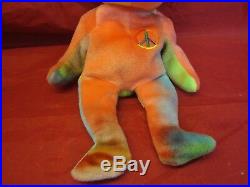 Rare TY Beanie Baby Peace Bear Original Collectible with Tag Errors PE Pellets 102