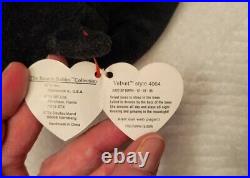 Rare TY Beanie Baby Velvet with numerous errors & PVC Pellets, 4th Gen Hang tag