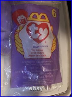 Rare TY Happy The Hippo 1994/1993 Teenie and Normal Beanie Babies PVC Pellets