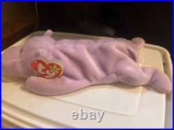 Rare TY Happy The Hippo 1994/1993 Teenie and Normal Beanie Babies PVC Pellets