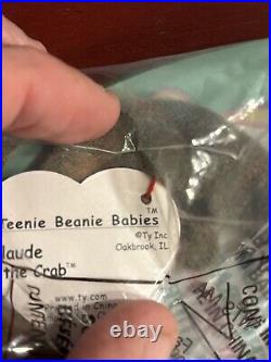 Rare TY McDonalds Teenie Beanie Baby Claude The Crab Tag 1993 With Errors