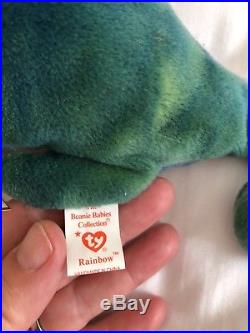 Rare TY Rainbow Beanie Baby Retired Tag with Errors