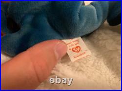 Rare Tag Error Retired TY Beanie Baby Rainbow the Chameleon See Description