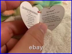 Rare Tag Error Retired TY Beanie Baby Rainbow the Chameleon See Description