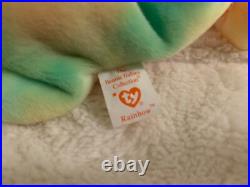 Rare Tag Error Retired TY Beanie Baby Rainbow the Chameleon See Description