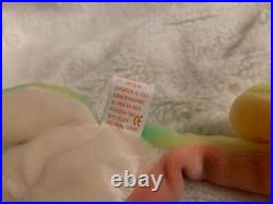 Rare Tag Error Retired TY Beanie Baby Rainbow the Chameleon See Description
