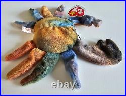 Rare Ty Beanie Babies Claude The Crab 1996 With Tag & Many Errors Mint Cond
