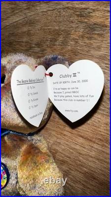 Rare Ty Beanie Babies Clubby III 2000- Brand New Condition! With Tag Errors