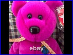 Rare Ty Beanie Babies Millennium millenium Purple Beanie Bear 1999 Retired