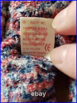 Rare Ty Beanie Babies USA 2000 Bear with tush tag Errors Retired Patriotic Plush