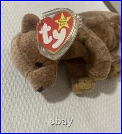 Rare Ty Beanie Baby 1999 Pecan The Bear Retired With Shiny Tush Tag