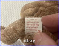 Rare Ty Beanie Baby 1999 Pecan The Bear Retired With Shiny Tush Tag