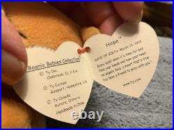 Rare Ty Beanie Baby Hope Bear Tag Error Hang Tag 1998 Tag Rear Tag 1999 Rare Ty Beanie Baby Hope Bear Tag Error Hang Tag 1998 Tag Rear Tag 1999