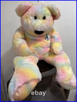 Rare Ty Beanie Baby Jumbo Peace the Bear 42 Plush Stuffed Vintage 1999 Ear Tag