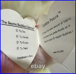 Rare Ty Beanie Baby Jumbo Peace the Bear 42 Plush Stuffed Vintage 1999 Ear Tag