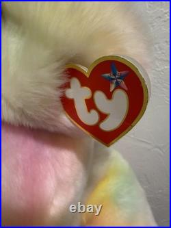 Rare Ty Beanie Baby Jumbo Peace the Bear 42 Plush Stuffed Vintage 1999 Ear Tag