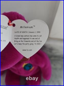 Rare Ty Beanie Baby Millennium Millenium 2000 Bear Collectible/ERRORS