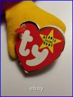 Rare Ty Beanie Baby. Original 1993 Patti The Platypus. Style #4025 Magenta