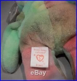 Rare Ty Beanie Baby-PEACE BEAR- Original Collectible with Tag ERRORS